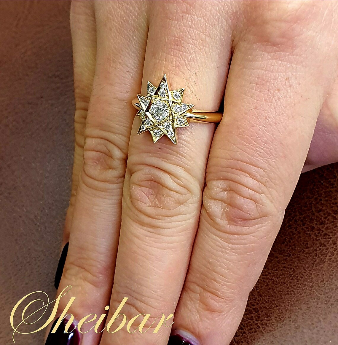 Diamond star ring Unique ring special ring handmade ring Etsy