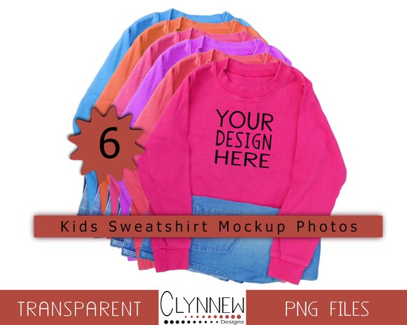 Kids Shirt Mockup Bundle 6 SweaT-Shirt Mock Up