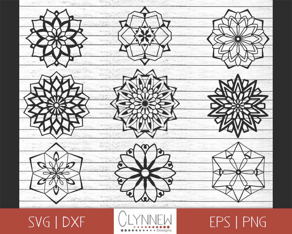 Download Mandala Svg Graphics Geometric Svg Mandala Bundle Simple Etsy