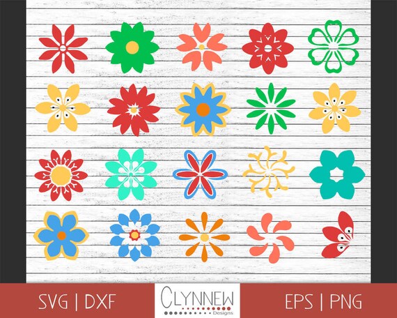 Blume Svg Einfache Blume Clip Art Bundle Blume Geschnitten Etsy