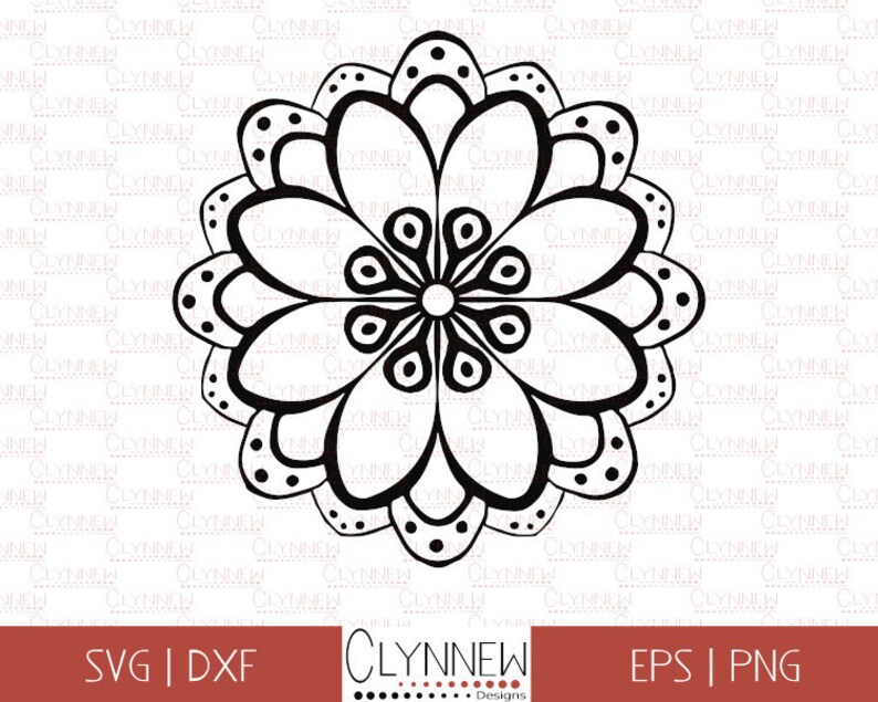Download Download Png Flower Svg Mandala Design Cute Geometric Vector Flower Silhouette Digital Stencil For Vinyl Cutting Simple Dot Mandala Svg Clip Art Art Collectibles