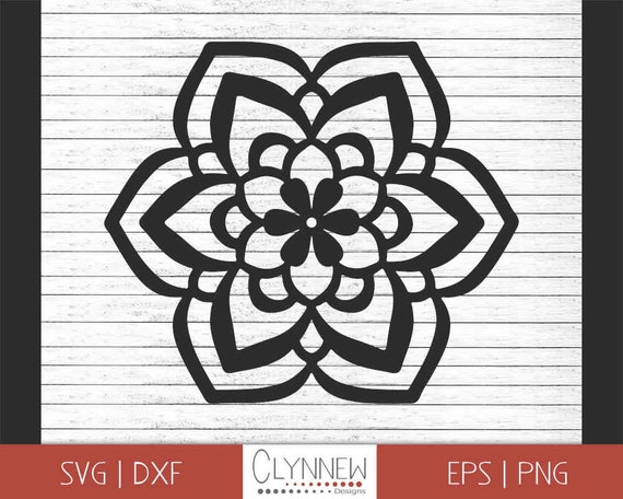 Blume Svg Mandala Blume Svg Einfache Geometrische Silhouette Etsy