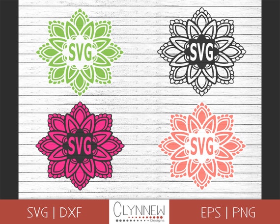 Download Flower Mandala Svg Cute Monogram Svg Geometric Flower Etsy