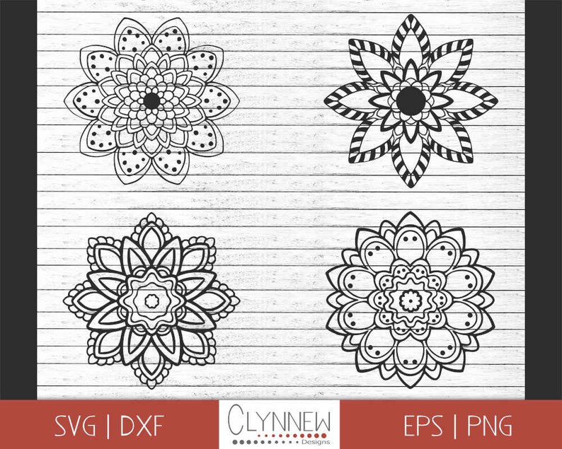Download Mandala Flower Vector Designs Mandala Svg 4 Simple Etsy