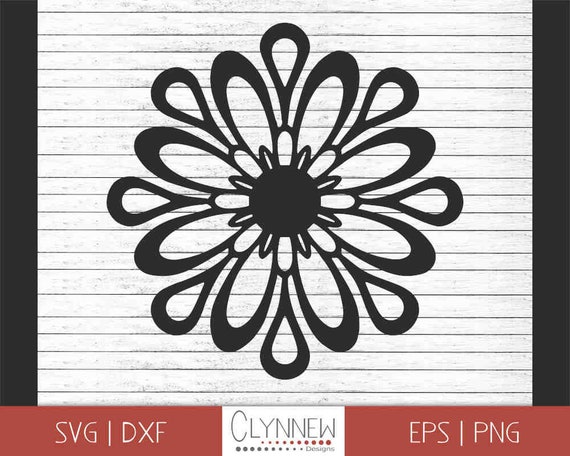Download Flower Svg Simple Flower Vector Geometric Design Black Etsy