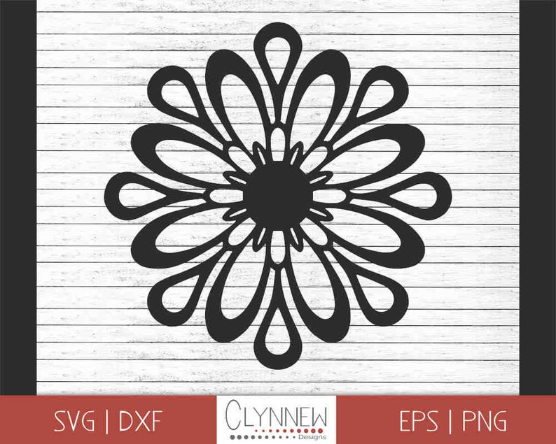 Download Black Silhouette Mandala Flower Stencil Template For Vinyl Cutting Geometric Flower Svg Simple Flower Vector Design Svg Download Png Clip Art Art Collectibles