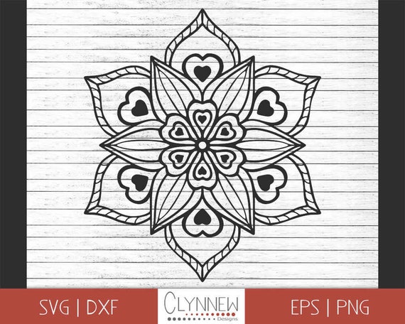 Download Mandala Flower Svg Heart Mandala Svg Design Unique Hand Etsy