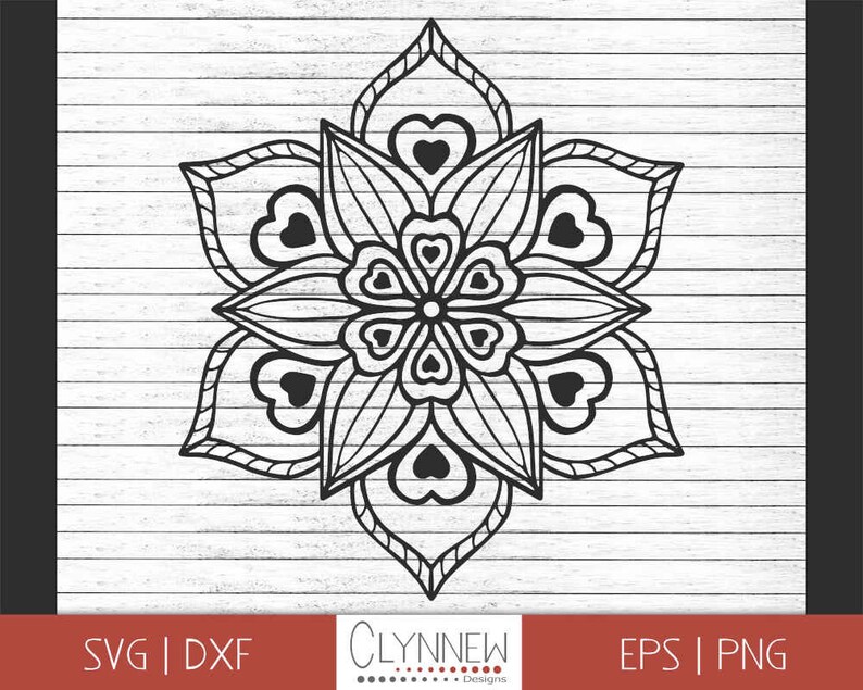 Download Mandala Flower SVG Heart Mandala SVG Design Unique Hand | Etsy