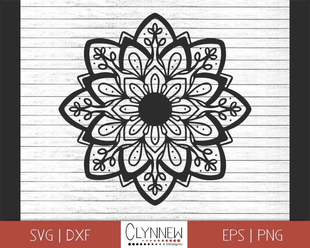 Download Decorative Flower Svg Zentangle Svg Black Geometric Floral Etsy