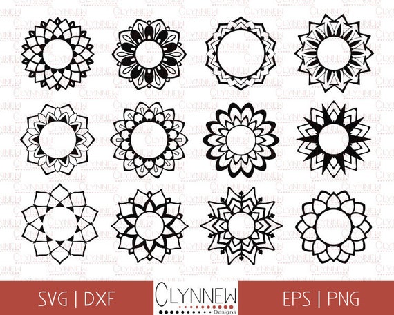 Simple Mandala Frame Mandala Svg Cut Files Geometric Design Etsy