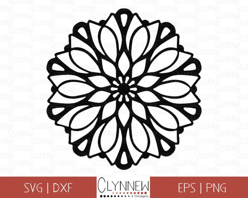 Download Clip Art Simple Flower Mandala Template For Vinyl Cutting Download Dxf Png Mandala Vector Clipart Bundle Mandala Svg Designs Geometrical Clipart Art Collectibles
