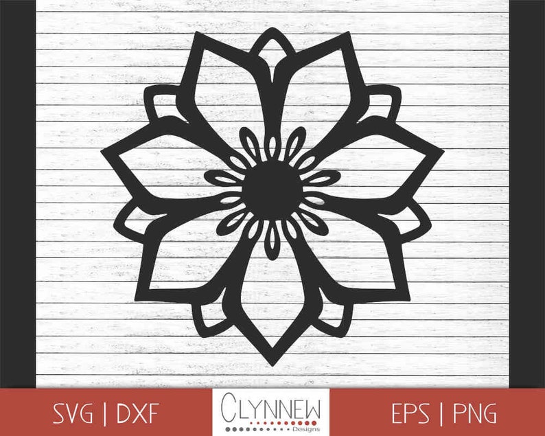 Download Black Flower Vector Cut File Template Stencil For Vinyl Cutting Png Dxf Simple Flower Svg Mandala Flower Svg Design Geometric Clipart Clip Art Art Collectibles