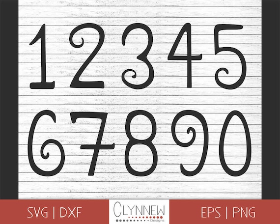 numbers svg fancy printable numbers 0 9 black handwritten etsy