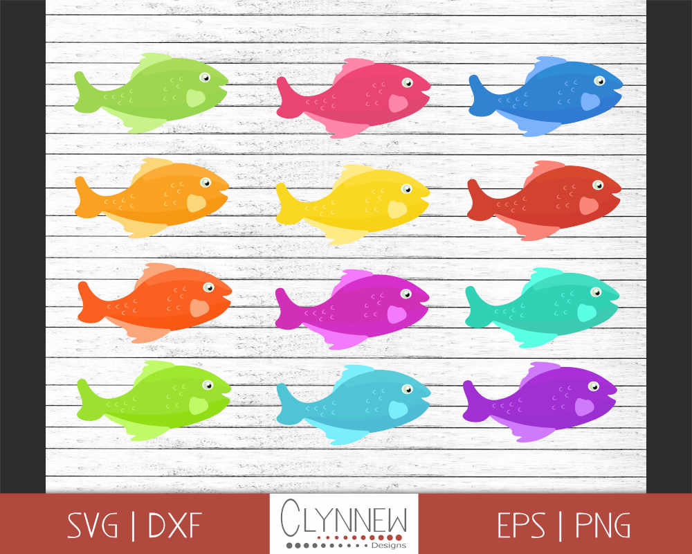 Download Cute Fish Svg Clipart Fish Svg Files Rainbow Fishes Colorful Etsy