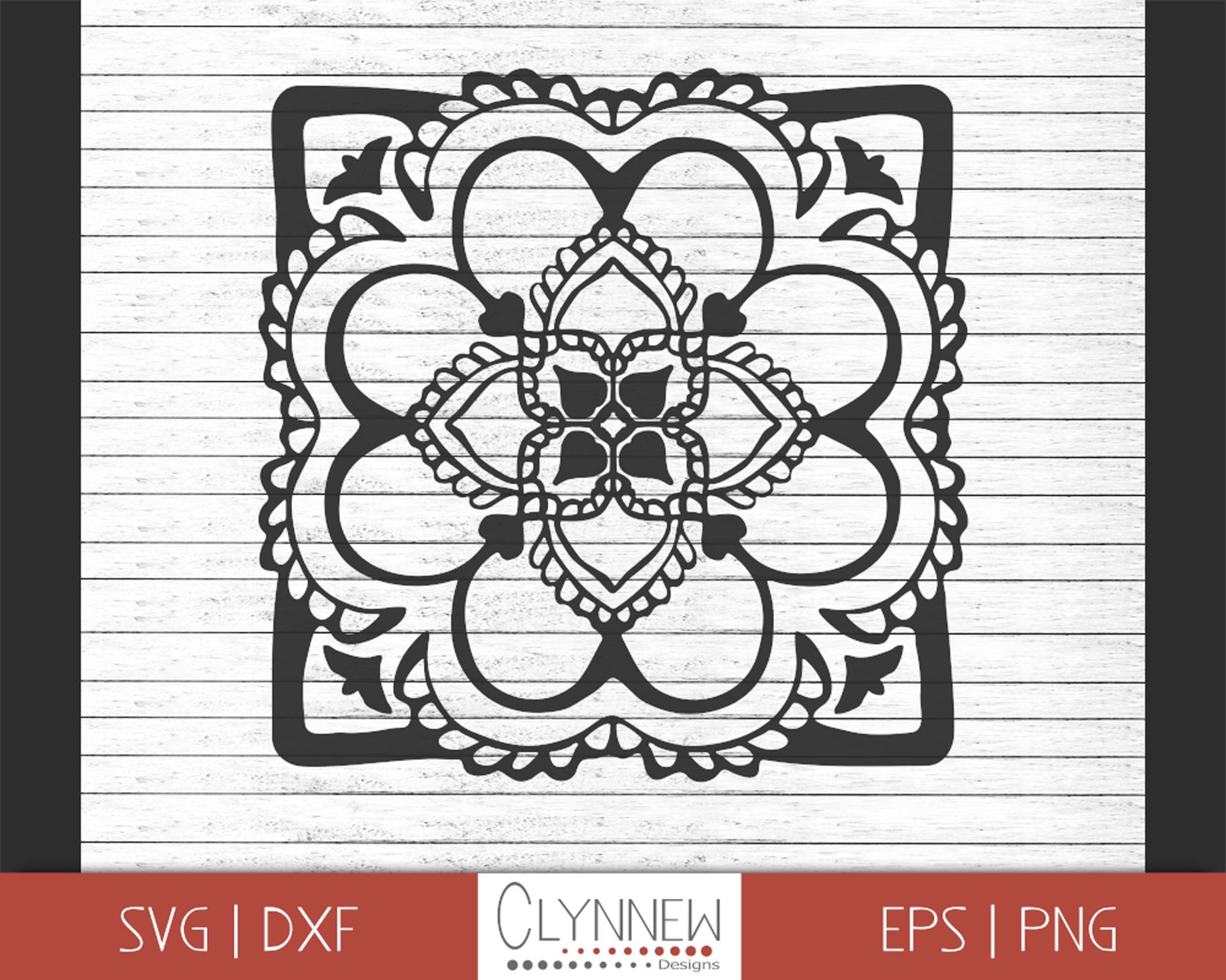 Square Mandala SVG Ornament Design Simple Mandala Square | Etsy