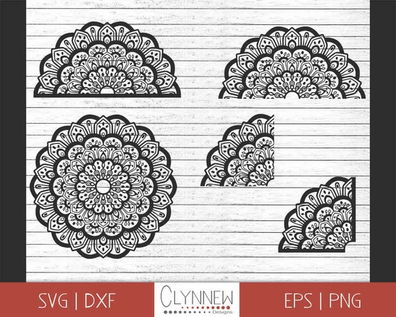 Download Mandala Svg Half Mandala Vector Corner Design Large Black Etsy
