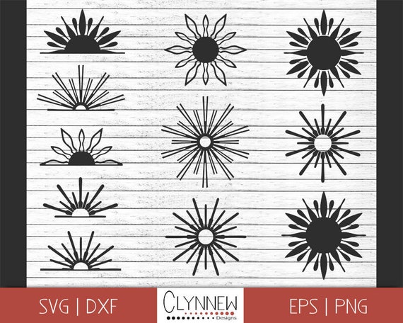 Download Black Sun Rays Svg Geometric Sun Svg Half Sun Vector Silhouette Templates Stencils For Vinyl Cutting Sunray Clipart Png Dxf Svg File