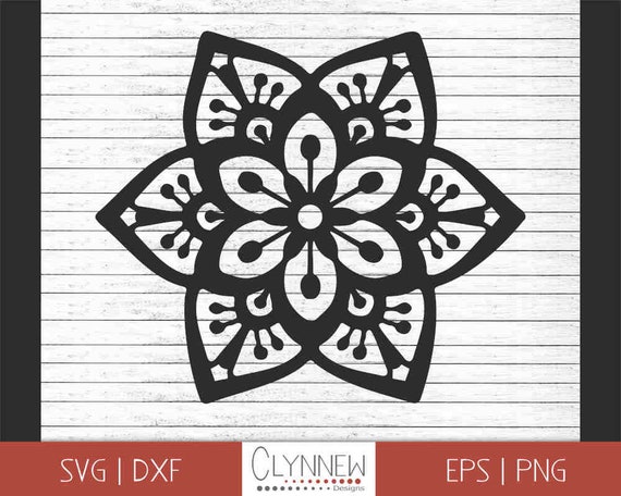 Download Zentangle Flower Svg Simple Zentangle Svg Geometric Zentangle Flower Cutout Template Stencil For Vinyl Cutting Black