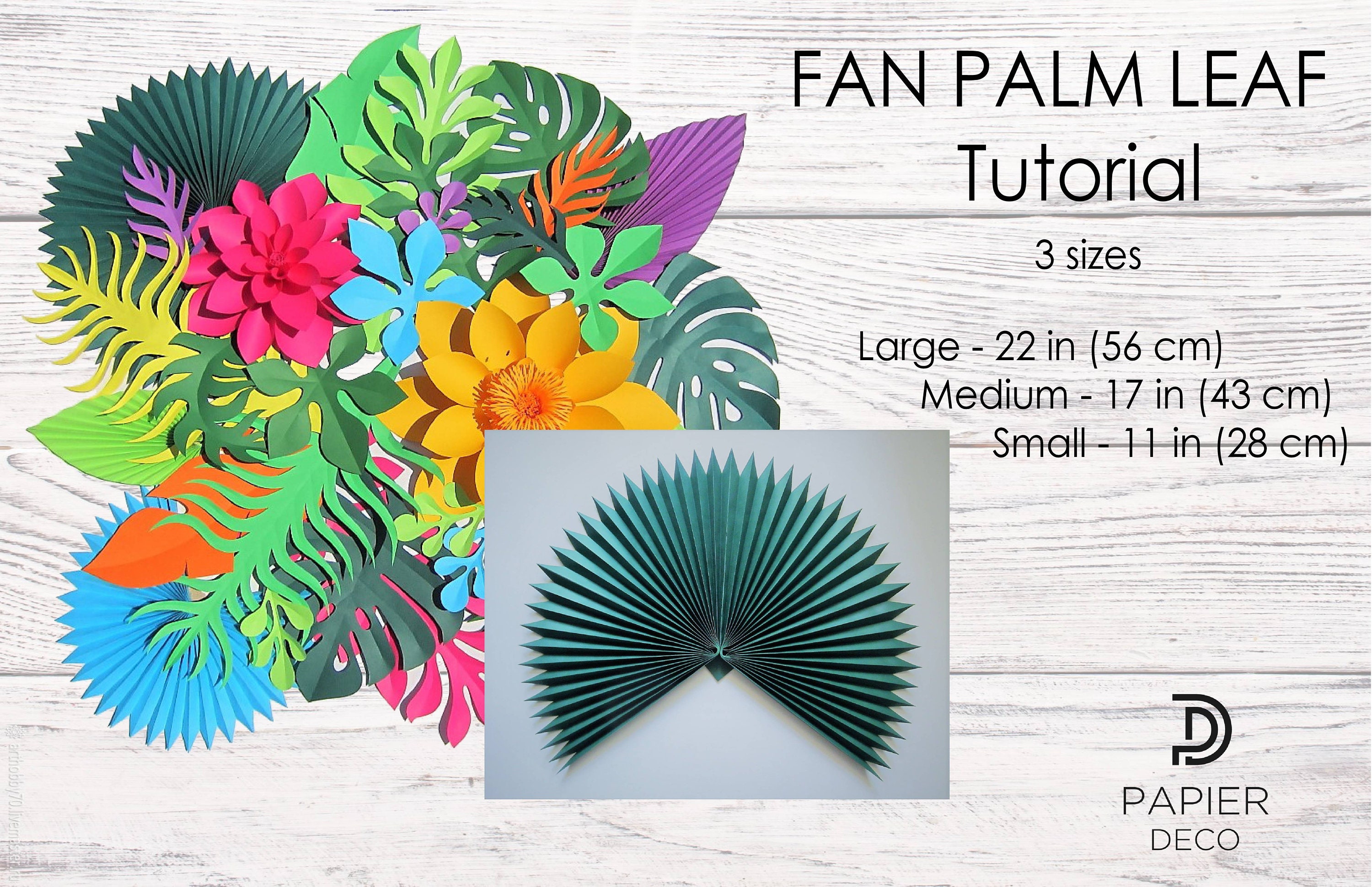Easy paper fan decorations inspired by faux sun palm leaves - Cuckoo4Design