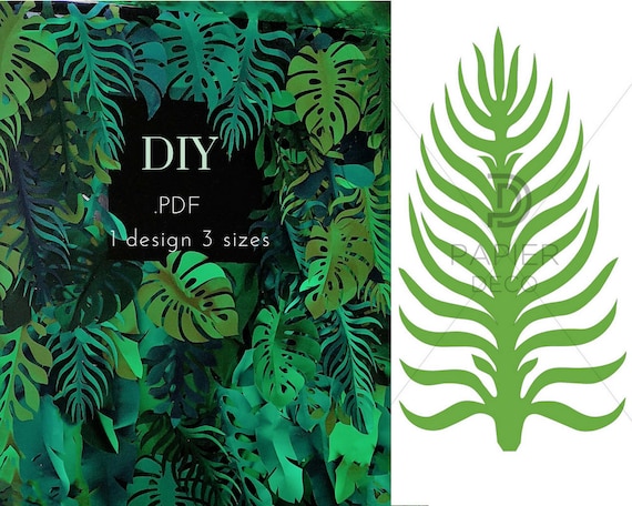 Palm Leaf Template Pdf Tropical Leaves Tropical Decor Diy Etsy