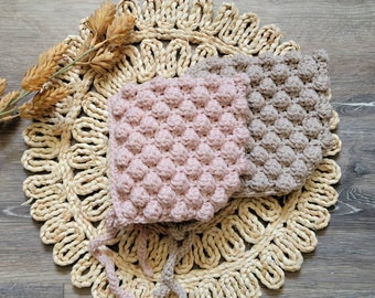Crochet pixie bobble bonnet for baby and toddler Made to order *new colors*