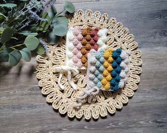Crochet newborn bobble baby pixie bonnet multicolored, Ready to ship