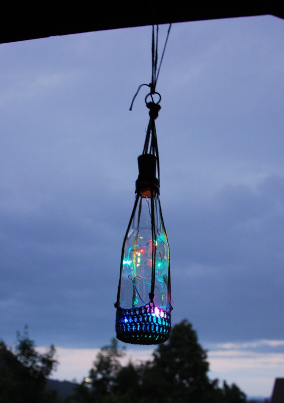 Led Lights Hang Bottle Summer Outdoor Decor Colorful Light Indoor Party Charming Summer Evenings Battery Power Glass Bottle Terrace