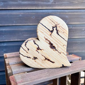 Holzherz | Dekoherz zum hinstellen | Herz mit Lichtenbergfiguren | handgemacht