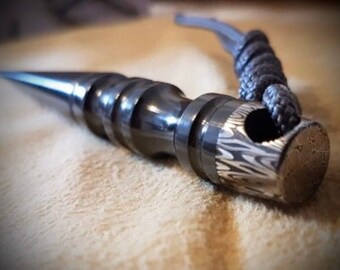 Space Blue Finish EDC box opener self defence Custom Handmade Titanium Death Star Marlin Spike Kubaton