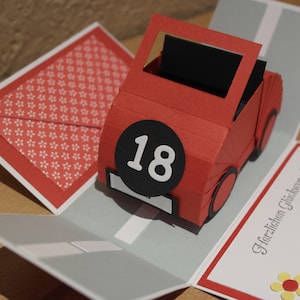 Explosionsbox  zum 18. Geburtstag mit Auto