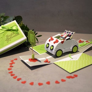 Wedding explosion box with a wedding car image 4