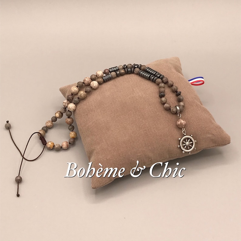 Natural stone man necklacemen/'s jewelryneck towerstainless steel pendantfossil agatehematitebohemian style