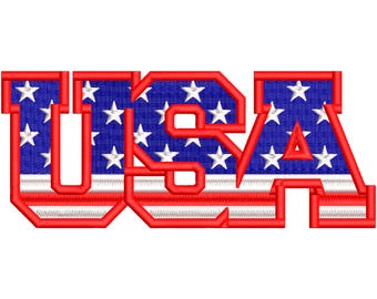 USA Embroidery Design | Patriotic American Flag Stitch Motif