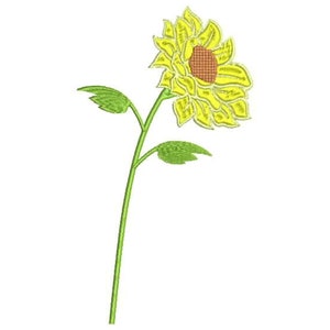 Machine embroidery design sunflower in 2 sizes