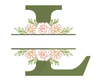 Floral Letter L Embroidery Design | Elegant Monogram Stitch Pattern