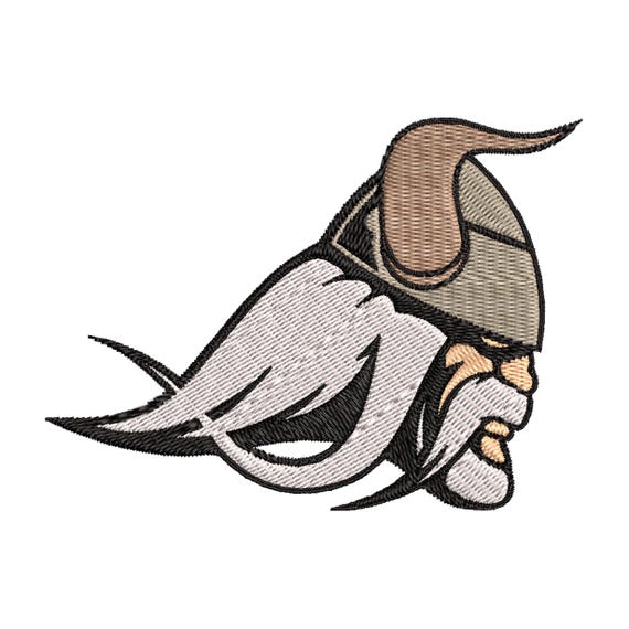 Viking Warrior Embroidery Design | Nordic Norse Helmet Motif