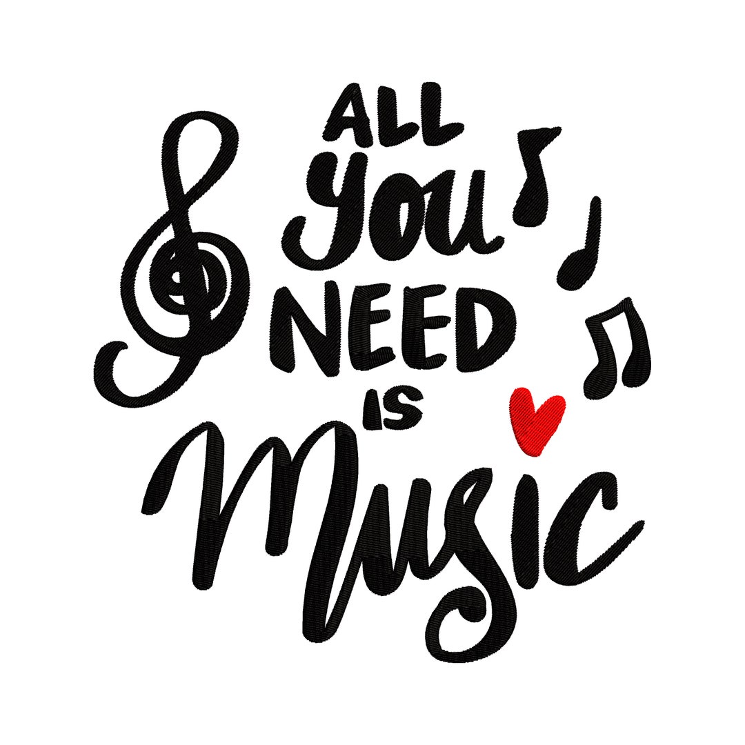 Music Embroidery Design Etsy