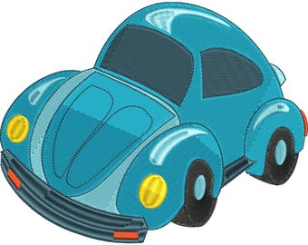 Toy Vintage Car Machine Embroidery Design, Pattern in 6 size