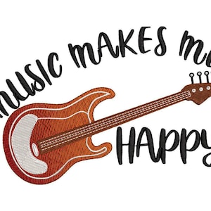 Machine Embroidery Design Guitar