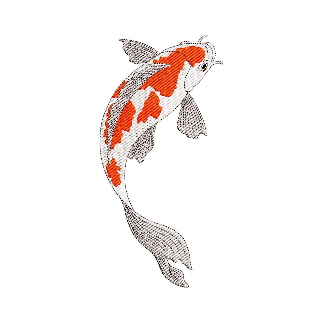 Сarp Koi Embroidery Design Etsy