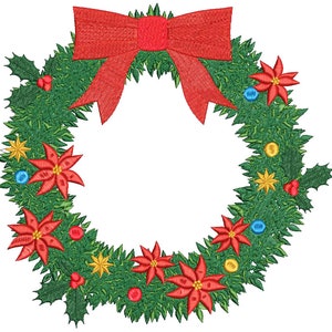 Machine Embroidery Christmas Wreath