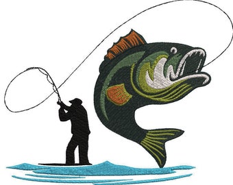Fishing Machine Embroidery Design