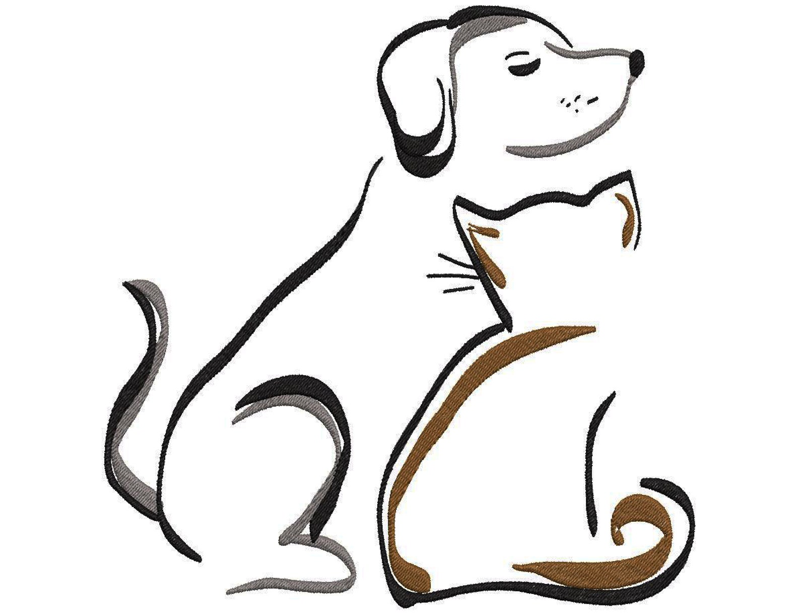 Pets machine embroidery design cat and dog love embroidery  etsy Pets machine embroidery design cat and dog love embroidery  etsy