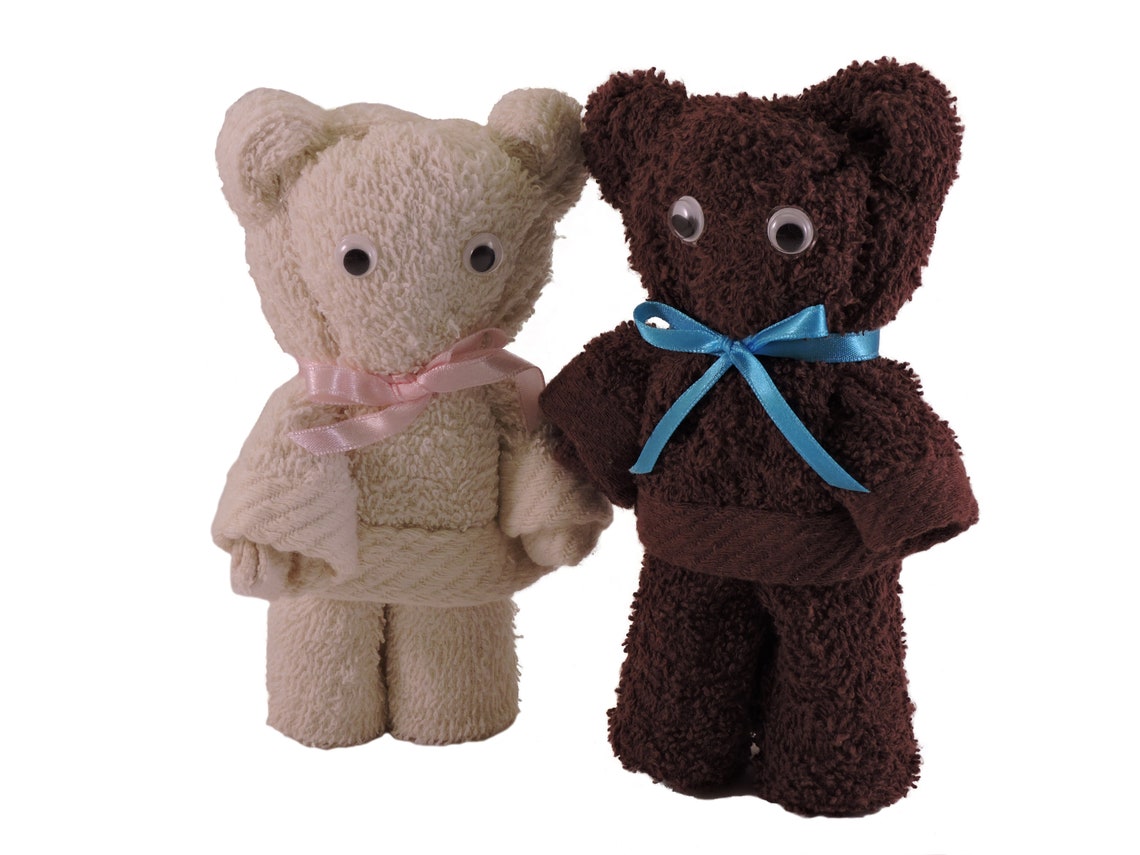 Teddy Bear Washcloth Favor, Towel Party Favor, Baptism Bonbonniere Etsy
