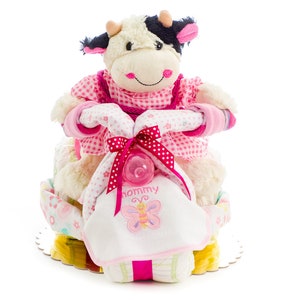 Motorcycle Diaper Cake, New Baby Gift, Baby Shower Gift, Pink Baby Gift, Baby Girl Gift
