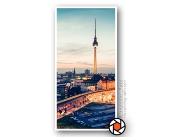 Berlin skyline mural on truck tarpaulin - tear-proof poster, does not need a frame - photo art and fine art photography directly from the photographer