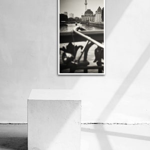 Black and white photography Berlin skyline on truck tarpaulin analogue photography as a mural, no frame necessary photo art directly from the photographer image 4