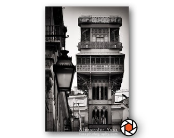 Lissabon Schwarz Weiß Fotografie - Stilvolle Fotokunst als Leinwandbild - Ein inspirierendes Bild, das Dir ein Lächeln ins Gesicht zaubert