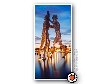Berlin picture on truck tarpaulin - Molecule Man in portrait format - Fine art print directly from the photographer - Robust poster, can be hung without a frame