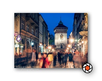 Old Town Krakow photo canvas - inspiration and beauty for your home or office - ready-to-hang wall picture, does not need extra framing